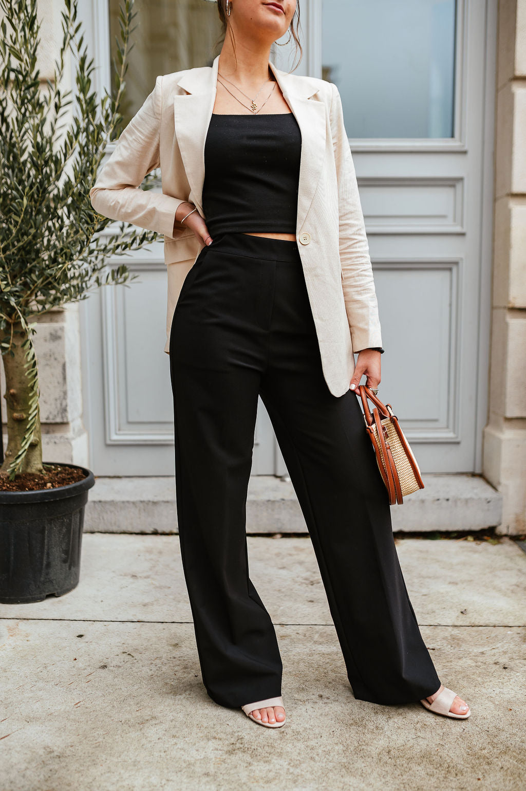 Vesdier black banding trousers