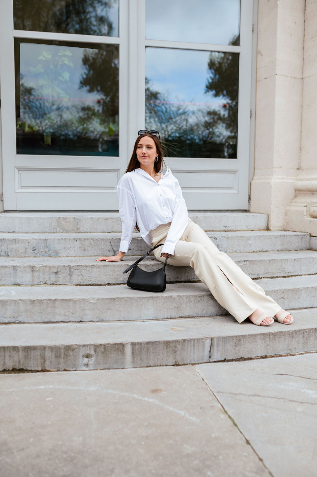 Vesdier wide flared fit trousers