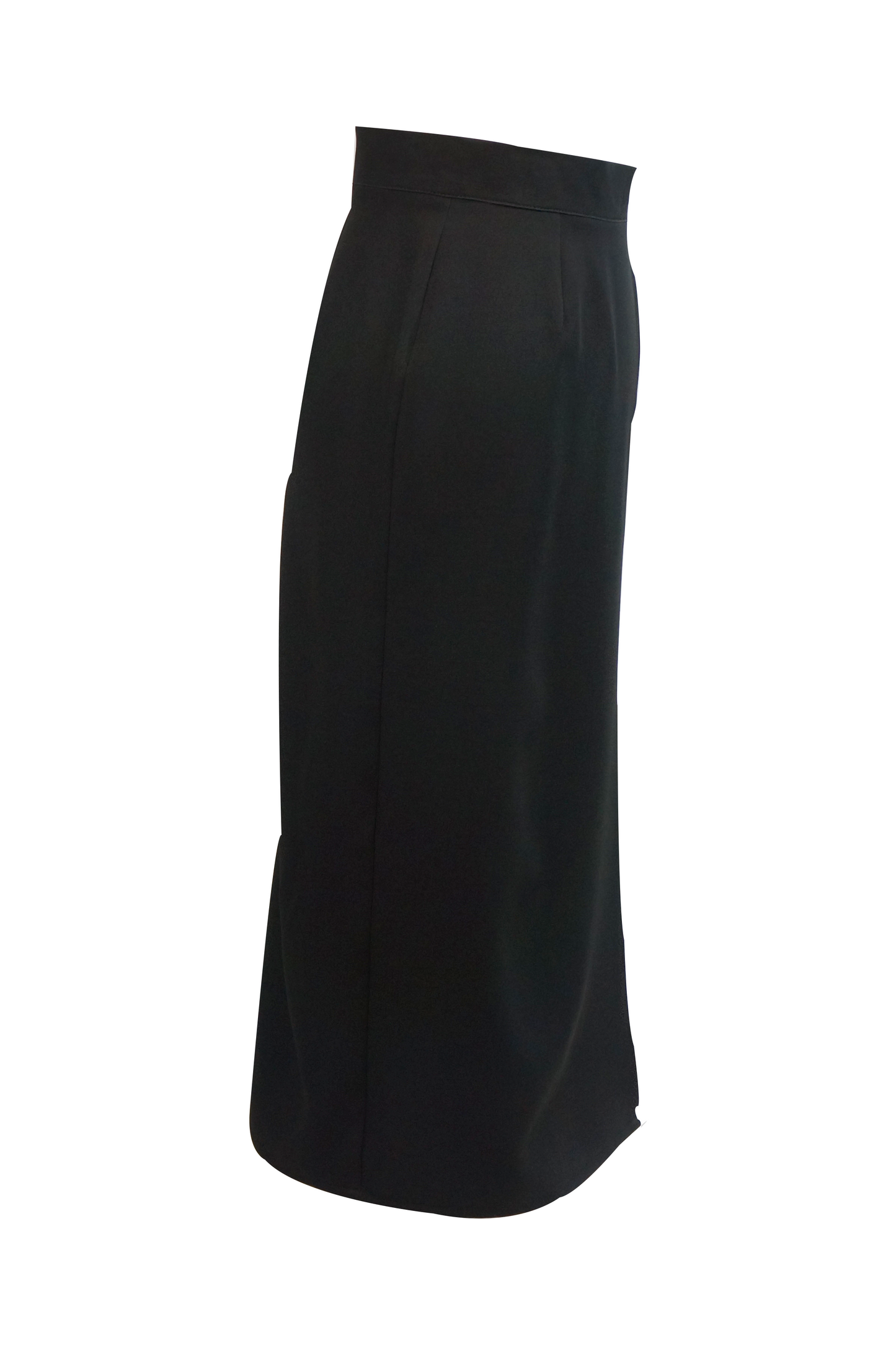 Vesdier Black midi-skirt with a front slit