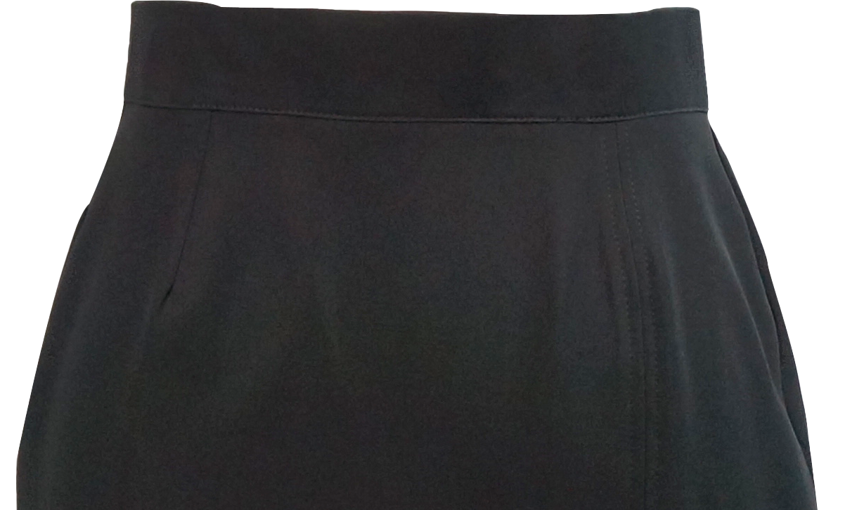 Vesdier Black midi-skirt with a front slit